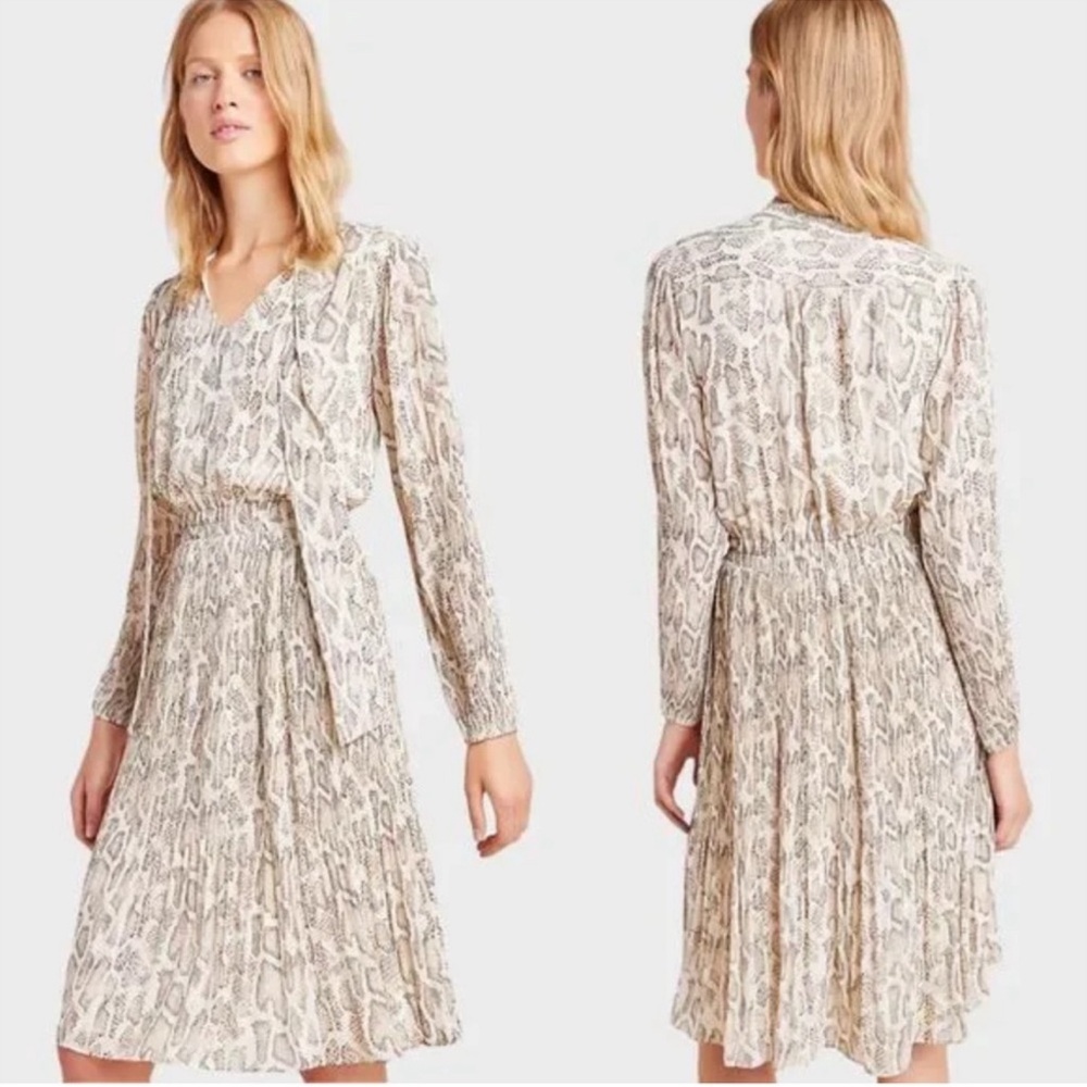 Current Air Olivia Snake-Printed Midi Dress Neutral - Picture 5 of 5